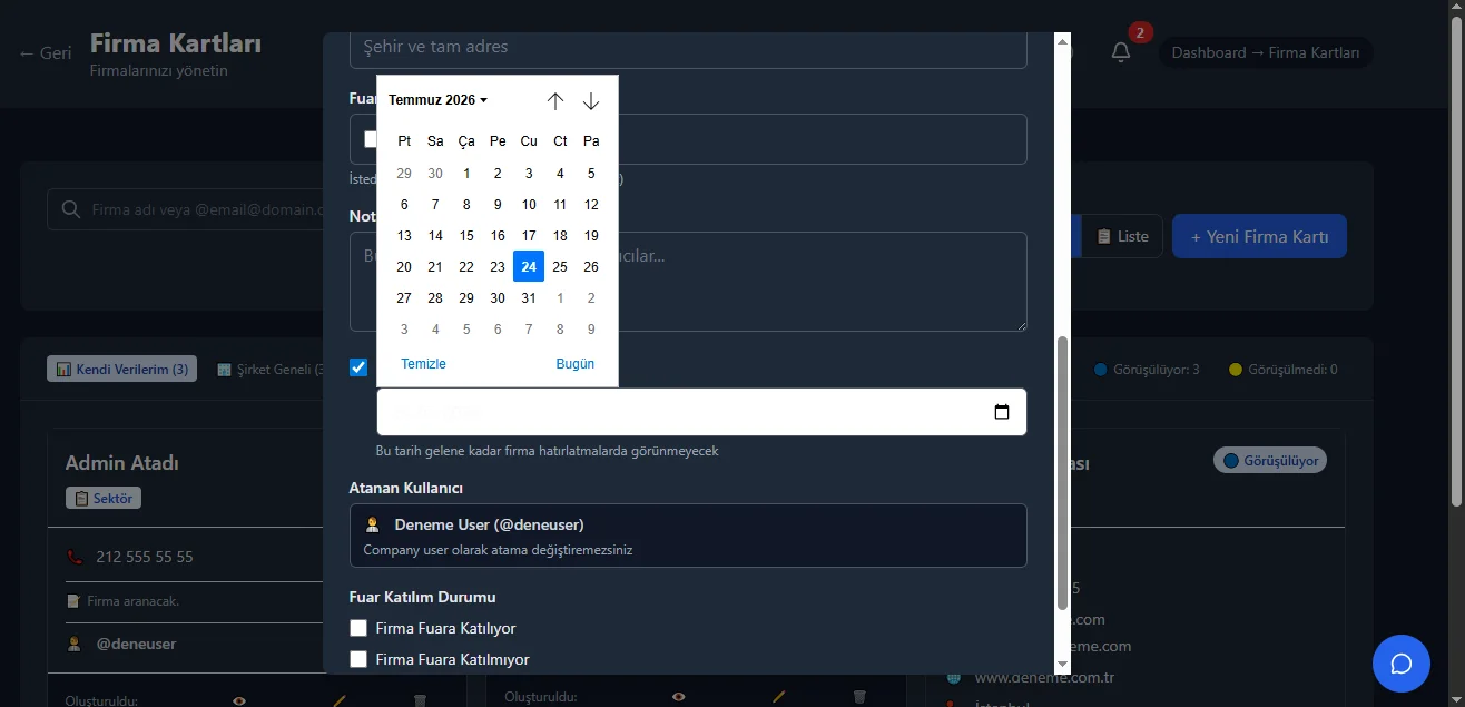 İleri Tarih Planlama screenshot